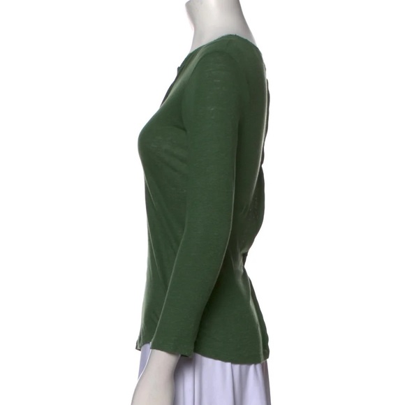 Sandro Trilce Linen and Silk Green Blouse - Picture 4 of 6
